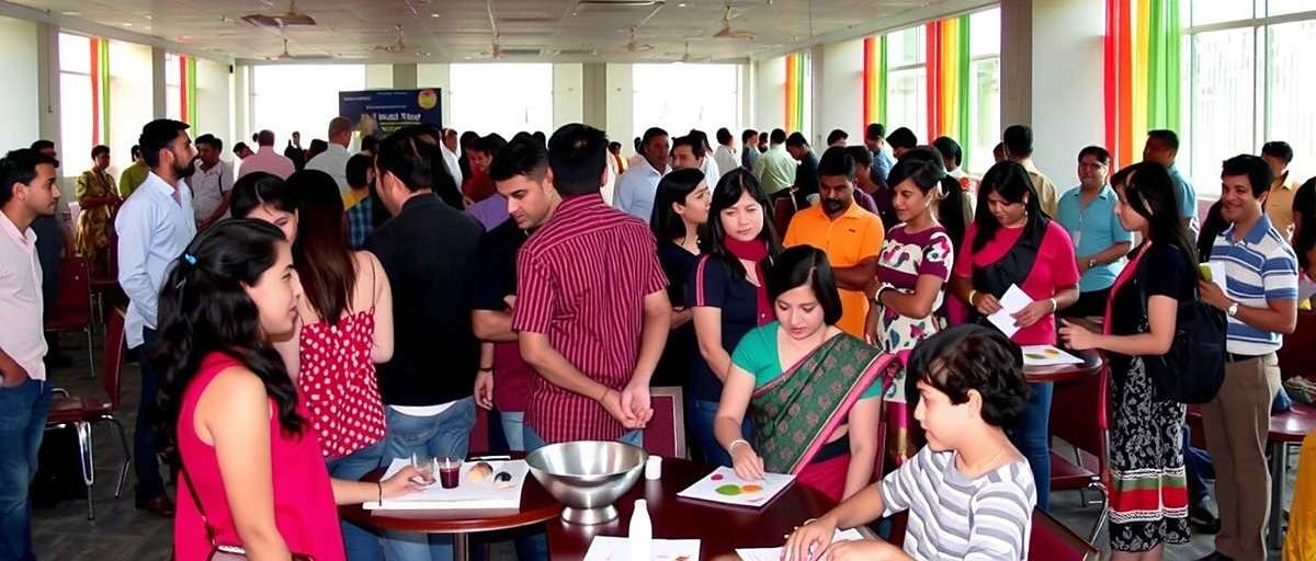 Spice Magic Odyssey community members at a real-world spice festival in Bangalore with cooking demonstrations and spice identification contests